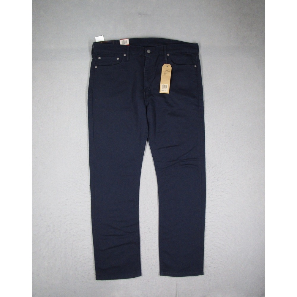 Levis 513 Slim Straight Pants Mens 38x32 Navy Blue 2-Way Stretch 08513-0708 NEW